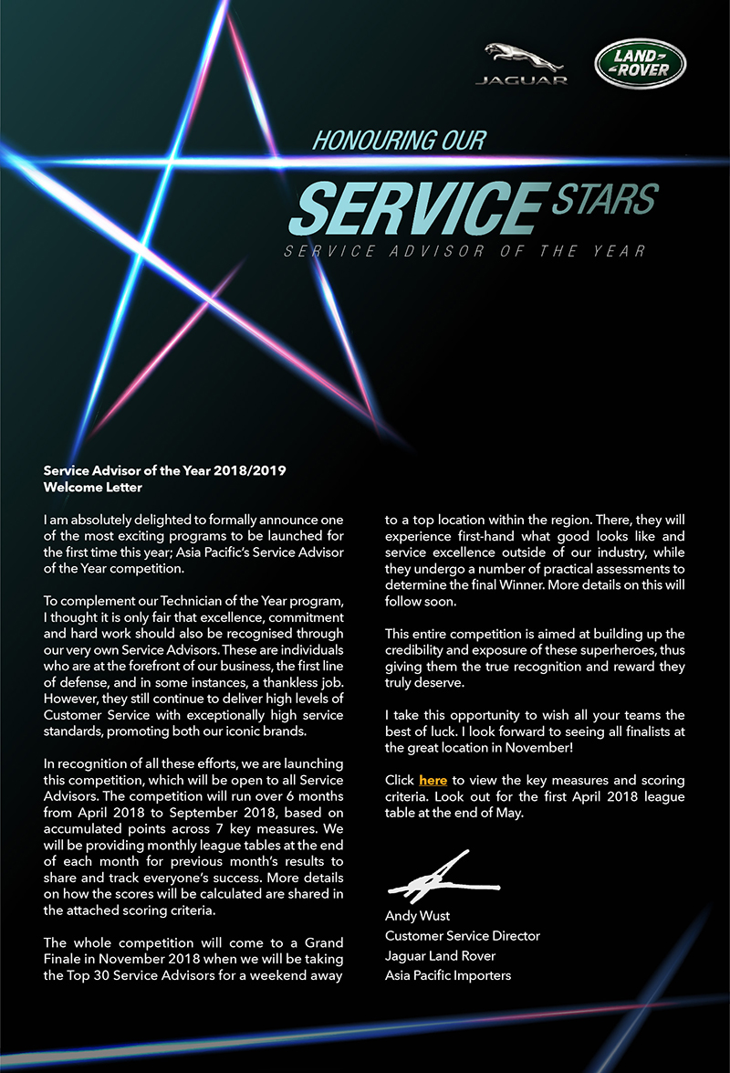 Service Advisor of the Year 2018/2019